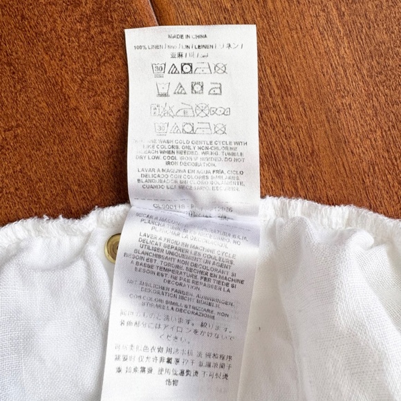 Y2K GUESS 100% White Linen Straight Leg Pants Women M - Picture 12 of 13